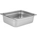 A Choice stainless steel 1/2 size steam table pan with a lid.