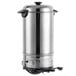 A stainless steel Town water boiler with a black cord.