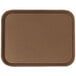 A brown Cambro fast food tray with a textured surface.
