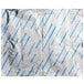 Interfolded white paper with blue stripes.