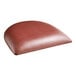 A Lancaster Table & Seating natural wood bar stool with a burgundy cushion on the seat.