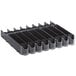 A black plastic tray with clear plastic holders for 8 bottles.