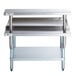 A Regency stainless steel equipment stand with two shelves.