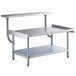 A Regency stainless steel equipment stand with a stainless steel work surface and galvanized undershelf.