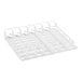 A white plastic tray with 7 lanes for bottles.