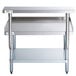 A Regency stainless steel equipment stand with shelves.