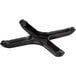 A black plastic Lancaster Table & Seating cross table base plate with a screw.