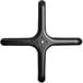 A black cross-shaped Lancaster Table & Seating outdoor table base plate.
