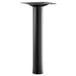 A black metal cylindrical table base column with a square top.