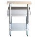 A Regency stainless steel equipment stand with a galvanized shelf.