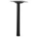 A black metal cylindrical table base column.