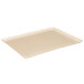 A beige rectangular tray with a white background.