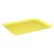 A yellow rectangular MFG Tray cafeteria tray.