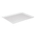 A white rectangular low profile fiberglass dietary tray.