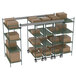 A Metro Super Erecta Pro top-track kit with metal shelving and brown boxes on the shelves.