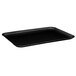 A black rectangular MFG Tray cafeteria tray.