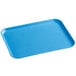 A sky blue rectangular fiberglass MFG Tray on a white background.