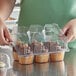 a cupcake in a plastic container