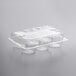 A clear plastic Choice container with 4 compartments and a lid.