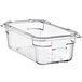 An Araven clear plastic food pan.