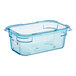 An Araven blue ABS plastic food pan.