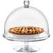 A pie in a glass dome on a Cal-Mil polycarbonate pedestal cake stand.