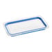 A white rectangular Araven clear polypropylene food pan lid.