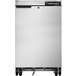 A Continental Refrigerator stainless steel back bar refrigerator with wheels.