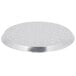 An American Metalcraft heavy weight aluminum pizza pan with nibs, a silver circular object with holes.
