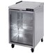 A Continental Refrigerator stainless steel back bar refrigerator with glass doors.