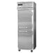 A Continental Refrigerator stainless steel reach-in freezer with two half doors.