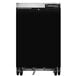 A black rectangular Continental Back Bar Refrigerator with wheels.