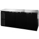 A black rectangular Continental Back Bar Refrigerator with stainless steel doors.