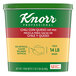a green and yellow container with red and white text