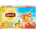 A white Lipton iced tea peach box with 12 filter bags inside.