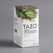 A white box of Tazo Awake English Breakfast Tea Bags with green leaves on it.