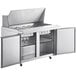 An Avantco stainless steel double door refrigerated sandwich prep table.