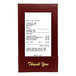 A red H. Risch wine check presenter with a receipt inside.