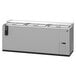 A white stainless steel Hoshizaki horizontal bottle cooler with black trim.