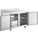 An Avantco stainless steel worktop freezer with two doors.