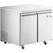 Two Avantco stainless steel undercounter freezers.