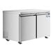 An Avantco stainless steel undercounter freezer with two doors.