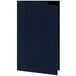 A navy blue H. Risch double panel check presenter with interior strips.