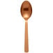 An American Metalcraft hammered bronze serving spoon with a shiny brown oval handle.