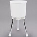 A white plastic container with metal legs.
