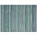 A white rectangle placemat with blue and yellow stripes.