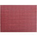 A red woven vinyl rectangle Front of the House Metroweave placemat.