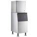 A stainless steel Hoshizaki air cooled ice machine with a stainless steel door.