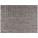 A close-up of a charcoal woven vinyl rectangle placemat with a black and white urban pattern.