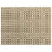 A tan rectangular woven vinyl placemat with a basketweave pattern.